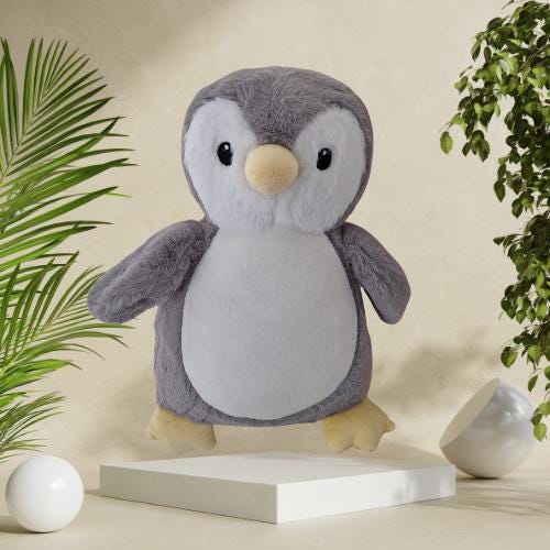 Large Personalised Plush Penguin – Custom Embroidery